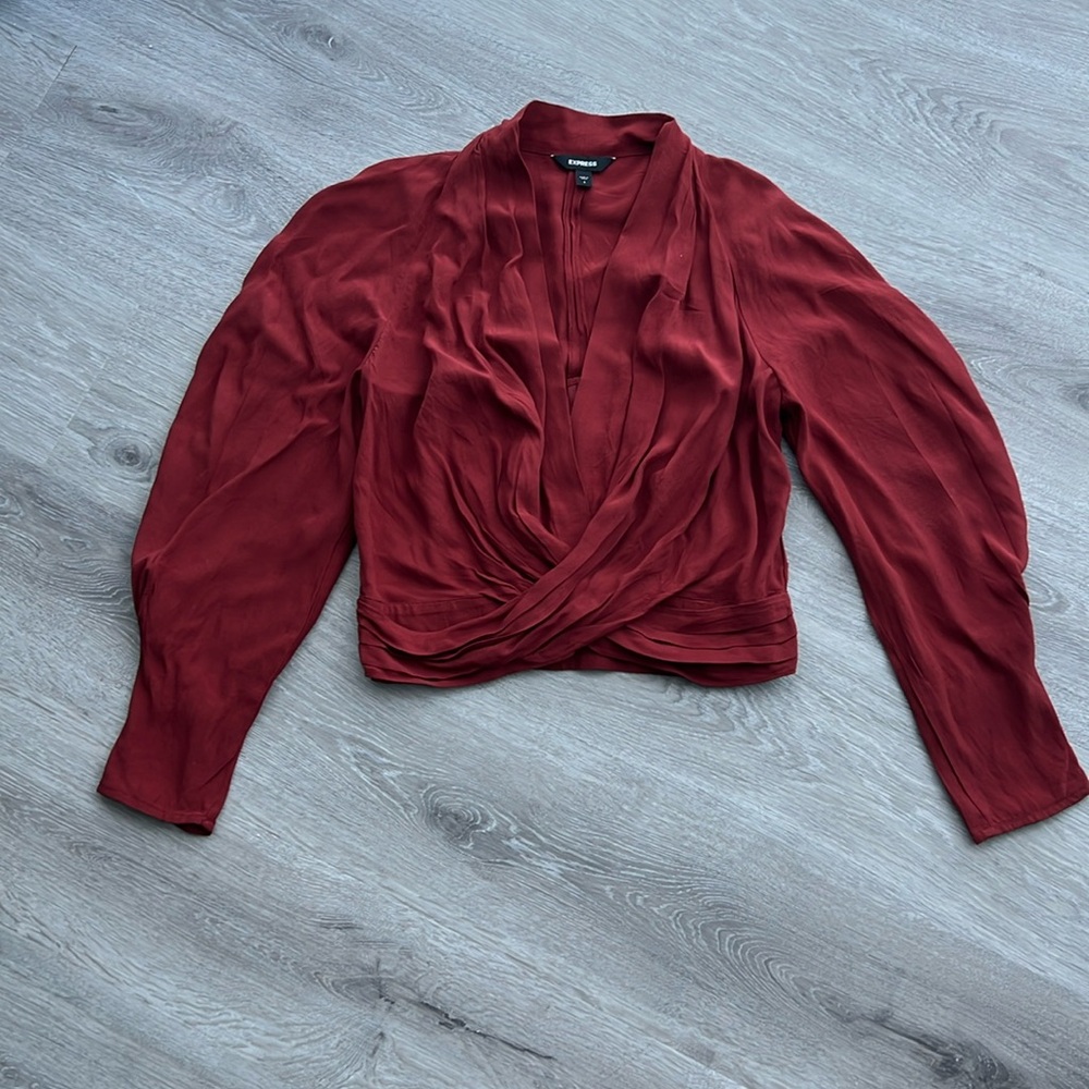 Express Long Sleeve Cross Front Shirt